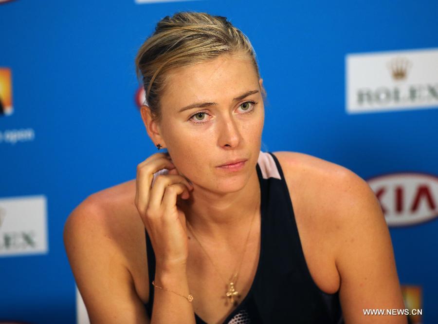 Sharapova attends press conference after victory of 2nd round